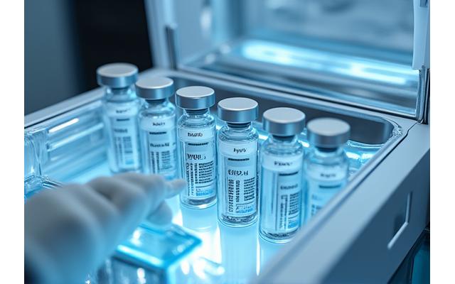 의약품 보관을 위한 혈액제제 및 주사 바이알이 있는 콜드체인 캐리어