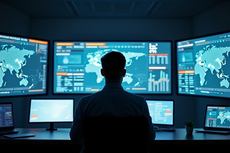 다양한 온도 수치와 그래프가 표시된 디지털 대시보드