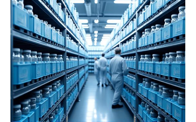 저온 유지 물류 창고의 신선식품과 의약품