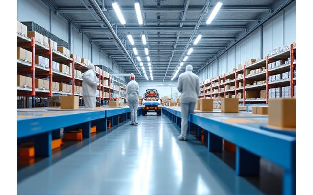 이커머스 물류 창고에서 상품을 분류하는 모습