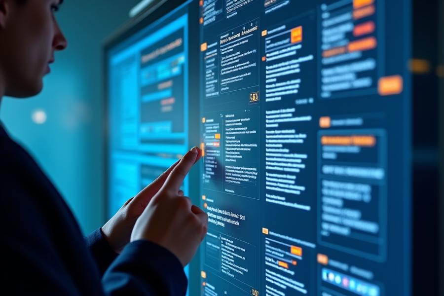 다양한 국가의 국기 아이콘과 함께 복잡한 무역 규정 준수 체크리스트와 법률 문서들이 디지털 패널에 정리되어 있는 이미지. 데이터를 분석하고 규제사항을 확인하는 듯한 전문적인 느낌을 주며, Hwatae Logistics의 규제 준수 전문성을 강조.