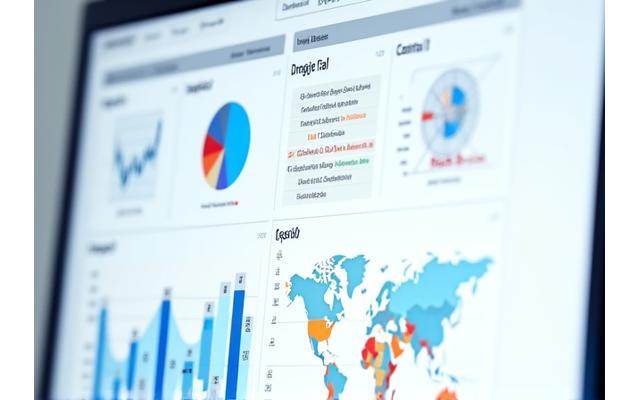 복잡한 차트와 수치로 가득 찬 데이터 분석 대시보드