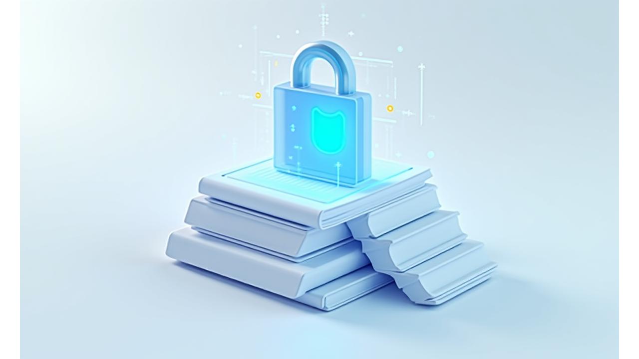 개방된 문서 위에 자물쇠와 보호막 아이콘이 겹쳐져 있는 모습으로, 약관의 투명성과 보안을 상징합니다.